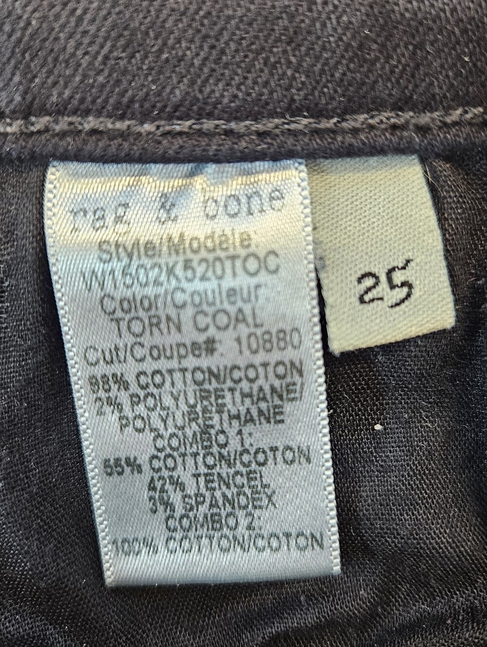 RAG & BONE Skinny Patch & Repair Jeans in Torn Coal(Navy w Black Overdye)Size 25 - Picture 5 of 14